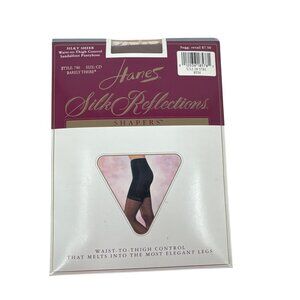 Hanes Silk Reflections Shapers Waist-To-Thigh Control Pantyhose  Size CD Black